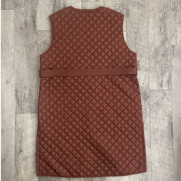 Athleta Featherless Long Vest Mahogany Brown Quilted Puffer - Picture 8 of 8